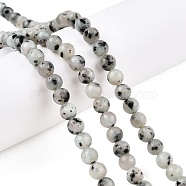 Natural Sesame Jasper/Kiwi Jasper Bead Strands, Round, 6mm, Hole: 1mm, about 58~62pcs/strand, 14.96 inch(38cm)(G-R345-6mm-36)