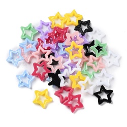 Opaque Resin Cabochons, Star, Mixed Color, 7.5x8x1mm(X-RESI-E045-01)