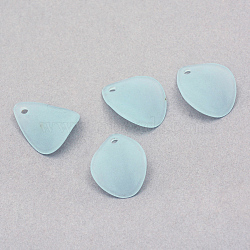 Transparent Acrylic Pendants, Frosted, Leaf, Pale Turquoise, 16x12.5x3.5mm, Hole: 1.5mm, about 2000pcs/500g(FACR-Q009-18H)