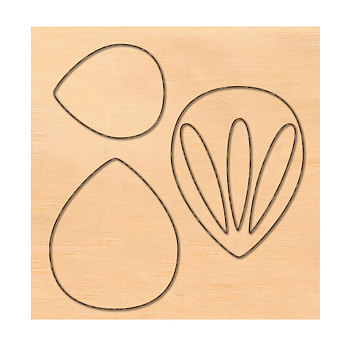 Wood Cutting Dies, with Steel, for DIY Scrapbooking/Photo Album, Decorative Embossing DIY Paper Card, teardrop, Pattern, 10x10x2.4cm