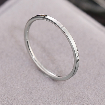 Stainless Steel Plain Band Rings, Stainless Steel Color, US Size 9(18.9mm)