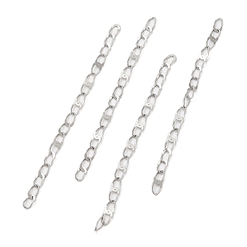 304 Stainless Steel End Chains, Chain Extenders, Soldered, Stainless Steel Color, 58x2.5mm