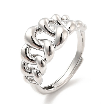 Rack Plating Brass Crown Adjustable Ring for Women, Cadmium Free & Lead Free, Platinum, Rack Plating Brass Crown Adjustable Ring for Women, Cadmium Free & Lead Free