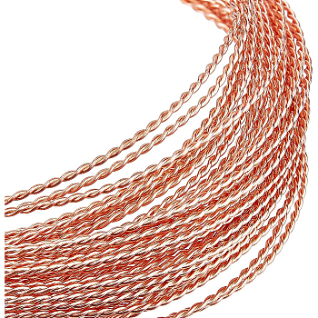 Twisted Round Bare Copper Wire, Raw Bare Copper Wire, Raw(Unplated), 20 Gauge, 0.8mm, 7m/roll