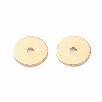 Brass Spacer Beads, Long-Lasting Plated, Disc, Real 18K Gold Plated, 4x0.5mm, Hole: 1mm