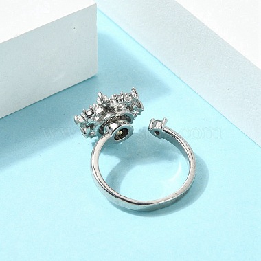 Flower Rotatable Open Cuff Rings for Women(RJEW-G333-01H)-3