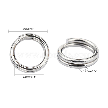160pcs Jewelry Findings Original Color 304 Stainless Steel Split Rings(X-STAS-E010-5x1mm-2)-2