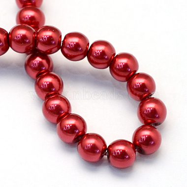Baking Painted Pearlized Glass Pearl Round Bead Strands(X-HY-Q330-8mm-51)-4
