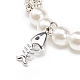 Bracelet extensible perlé imitation perle et strass en plastique abs avec breloque en alliage pour femme(BJEW-JB08526-04)-4