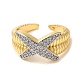 Brass Micro Pave Cubic Zirconia Cuff Rings for Women(RJEW-G325-11C-GP)-2