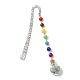 7 Chakra Gemstone Bead & Natural Green Aventurine Glass Heart Wishing Bottle Pendant Bookmarks(AJEW-JK00313-06)-1