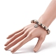 Wood & Synthetic Hematite Beaded Stretch Bracelet with Alloy Angel Charms(BJEW-JB08489)-3