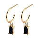 Rectangle Cubic Zirconia Drop Earrings for Her(EJEW-C002-18G-RS)-2