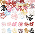 24Pcs 12 Colors Acrylic Wine Glass Charms, Goblet Marker, Rose, Mixed Color, 47x45mm, 2pcs/color(AJEW-TA0002-83)