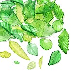 Transparent Acrylic Pendants, Leaf, Mixed Color, 10~54.5x5~28.5x3~7mm, Hole: 1.2~1.6mm, 50pcs/bag(OACR-G056-01D)