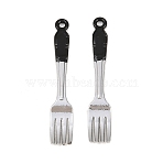 Alloy Enamel Big Pendants, Platinum, Fork, 53x9x3mm, Hole: 2mm(ENAM-B063-01P-04)
