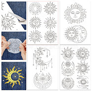 4 Sheets 11.6x8.2 Inch Stick and Stitch Embroidery Patterns, Non-woven Fabrics Water Soluble Embroidery Stabilizers, Sun, 297x210mmm(DIY-WH0455-007)