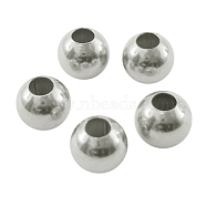 Brass Spacer Beads, Round, Silver Color Plated, about 6mm in diameter, hole: 2.5mm(X-J0K2J022)