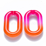 Two Tone Opaque Acrylic Linking Rings, Quick Link Connectors, for Cable Chains Making, Oval, Dark Orange, 39x23.5x7mm, Inner Diameter: 25x10mm(OACR-S036-006B-M03)