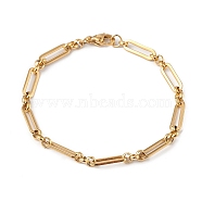Ion Plating(IP) 304 Stainless Steel Figaro Chain Bracelet for Women, Golden, 7-1/4 inch(18.5cm)(BJEW-G669-21G)