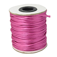 Nylon Cord, Satin Rattail Cord, for Beading Jewelry Making, Chinese Knotting, Medium Violet Red, 2mm, about 50yards/roll(150 feet/roll)(NWIR-A003-15)