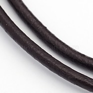 Round Cowhide Leather Cord, Jewelry Making Material for DIY Leather Wrap Bracelet, Black, 3mm, about 1.8m/bundle(WL-I001)