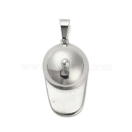 304 Stainless Steel Pendants, Hat Charm, Stainless Steel Color, 37.5x21.5x12mm, Hole: 9x4.5mm(STAS-Q343-11P)