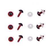 Craft Plastic Doll Eyes, Stuffed Toy Eyes, Red, 12mm(DIY-WH0015-12mm-A01)