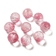 Transparent Glass Beads, Gradient Color, Round, Pale Violet Red, 12.5x12mm, Hole: 1.4mm(GLAA-D025-03L)