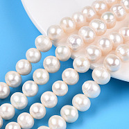 Natural Cultured Freshwater Pearl Beads Strands, Potato, Creamy White, 9~11mm, Hole: 0.6mm, about 41pcs/strand, 15.35~15.75 inch(39~40cm)(PEAR-N013-10E)