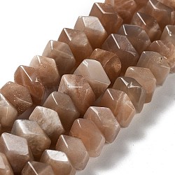 Natural Sunstone Beads Strands, Nuggets, Faceted, 6~8x10.5~14x8~9.5mm, Hole: 1.2mm, about 57~61pcs/strand, 15.16''~15.39''(38.5~39.1cm)(G-D091-A14)
