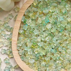 30Pcs Frosted Glass Beads, Star, Light Green, 8mm(PW-WGAB1F9-06)
