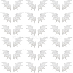 40Pcs 2 Style Demon Wing PU Leather Ornament Accessories, for DIY Clothing, Hat, Bag, White, 79x43x3mm, 20pcs/style(FIND-GF0005-93B)