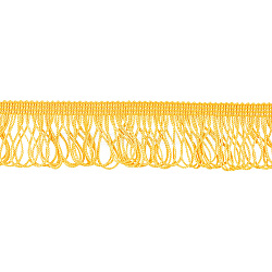 Polyester Tassel Lace Ribbon, Fringe Lace Trim, Macrame Lace Ribbon, Gold, 1-5/8 inch(40mm)(DIY-WH0308-535C)