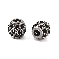 304 Stainless Steel European Beads, Large Hole Beads, Round, Antique Silver, 10mm, Hole: 4mm(STAS-N106-05AS)