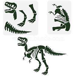 2Pcs 2 Styles PET Hollow Out Drawing Painting Stencils, for DIY Scrapbook, Photo Album, Dinosaur, 297~300x210~300mm, 1pc/style(DIY-WH0394-0106)