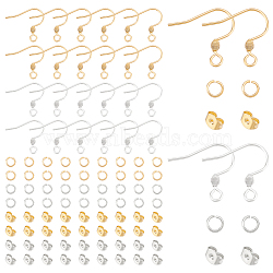 240Pcs 6 Style 304 Stainless Steel Earring Hooks & Ear Nuts & Open Jump Rings, Mixed Color, 40pcs/style(STAS-UN0025-01)