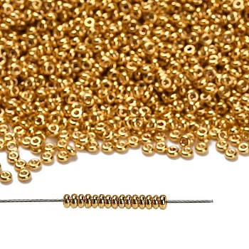 TOHO 6/0 Demi Round Beads, Japanese Seed Beads, (PF557) PermaFinish Gold Metallic, 4x1.9mm, Hole: 1.5mm, about 300pcs/10g