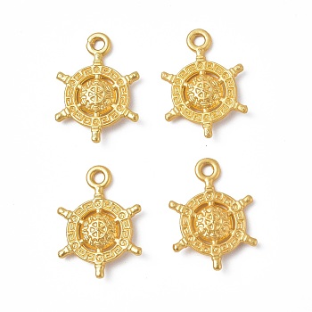 Rack Plating Alloy Pendants, Cadmium Free & Lead Free & Nickle Free, Helm Charms, Matte Gold Color, 18.5x13.5x3mm, Hole: 1.8mm