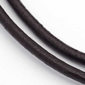 Round Cowhide Leather Cord, Jewelry Making Material for DIY Leather Wrap Bracelet, Black, 3mm, about 1.8m/bundle