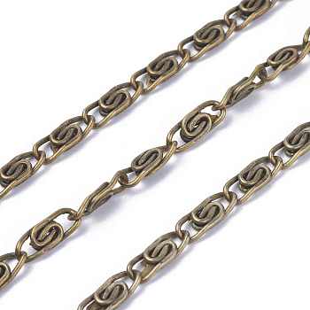Lumachina Iron Chains, Unwelded,  Antique Bronze Color, with Spool, link: 5mm wide, 11.5mm long, about 328.08 Feet(100m)/roll