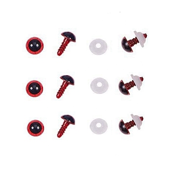 Craft Plastic Doll Eyes, Stuffed Toy Eyes, Red, 12mm