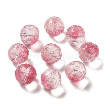 Pale Violet Red Round Glass Beads