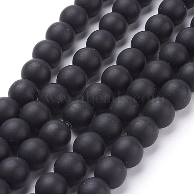 10mm Black Round Black Stone Beads