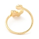 Butterfly Brass with Shell Open Cuff Ring Component(KK-E055-03G-01)-3