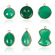 Mega Pet 6Pcs 6 Style Natural Green Oynx Agate Pendants(G-MP0001-02)-1