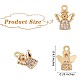 5 Pieces Brass Angel Charm Pendant Brass Micro Pave Clear Cubic Zirconia Charms Real  Gold Plated for Jewelry Necklace Earring Making Crafts(JX386A)-2