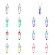 14Pcs 7 Colors Faceted Bullet Glass Pointed Pendants(GLAA-FH0001-52)-1