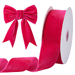 Velvet Ribbon, Clothes Accessories, Red, 1-1/2 inch(38mm), about 10.00 Yards(9.14m)/Roll(OCOR-WH0078-529A)