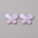 Transparent Resin Beads, Glitter Beads, Butterfly, Plum, 15x19.5x4.5mm, Hole: 1.8mm(RESI-TAC0007-24F)